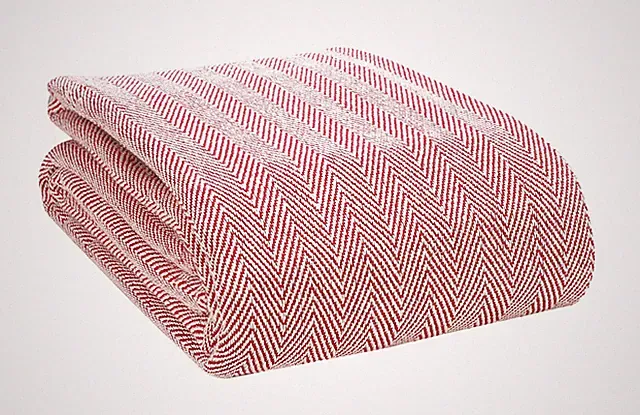 100% Soft and Breathable Cotton Thermal Blanket Queen Red - Perfect for Layering