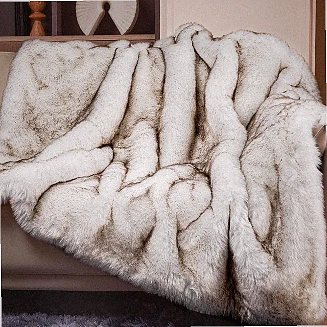1000GSM Faux Fur Throw Blanket, Super Thick Warm Cozy Heavy Blankets for Couc...