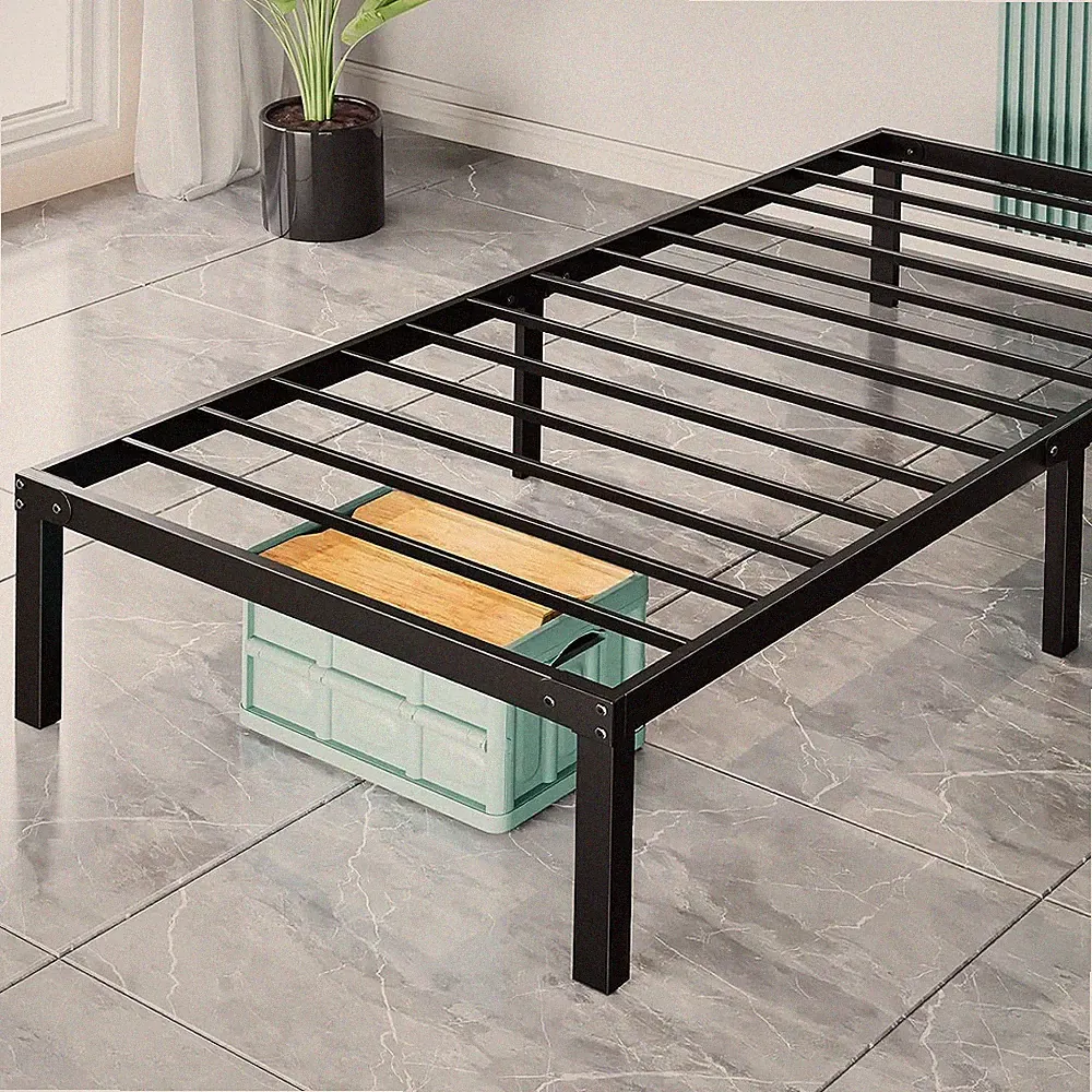 14 Inch Heavy Duty Metal Platform Bed Frame Twin Size Sturdy Steel Slat Support