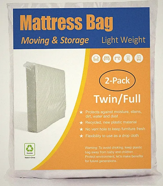 2 Pack Twin Full Mattress Bag Heavy Duty Moving Storage Cover
