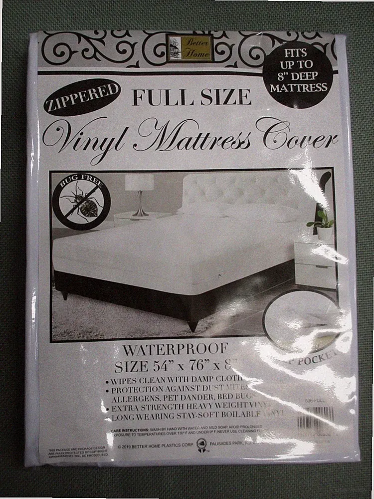 2 Pk Vinyl Mattress Protector Full Size Heavy Duty Cover Waterproof Premium Pad