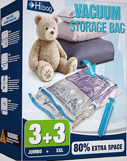 Extra Large Vacuum Bags 3J+3XXL for Bedding Blankets Clothing Storage