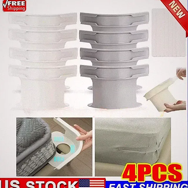 4 Pack Lock Sheet Holders Keep Sheets Tight Heavy Duty Straps Fit All Mattresses