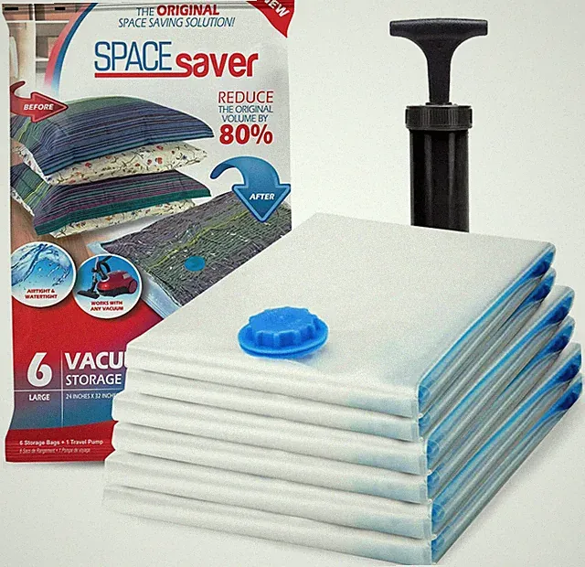 6 Pack Large Vacuum Storage Bags for Comforters, Blankets & Clothes – Vacuum...