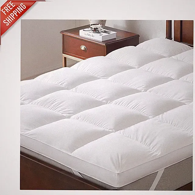 Baffle Box 3-Inch White Goose Feather Mattress Topper - Soft & Breathable