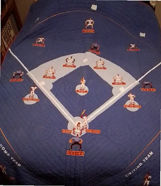 Baseball Quilt Blanket Boys Girls Youth 100% Cotton 68 X 90 Throw Heavy Duty