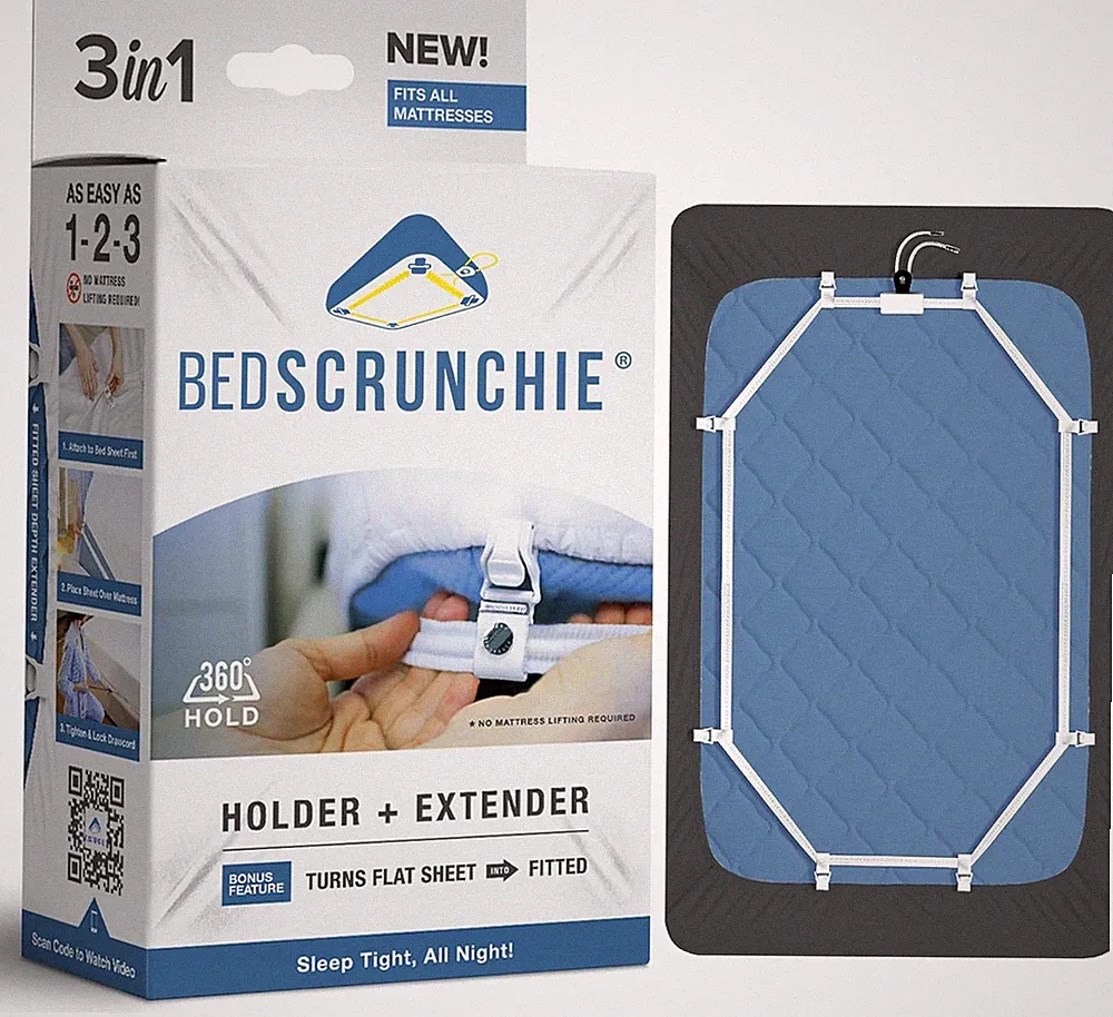 BED SCRUNCHIE Sheet Holder Straps - Heavy Duty Gripper Clips - Strengthened Para