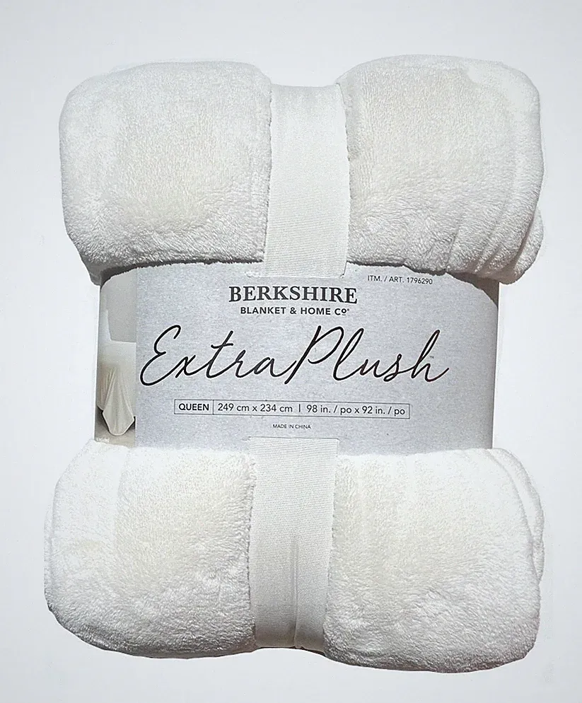 Berkshire Heavy Duty Extra Plush Oversized White Blanket Throw Ultra Soft Luxury