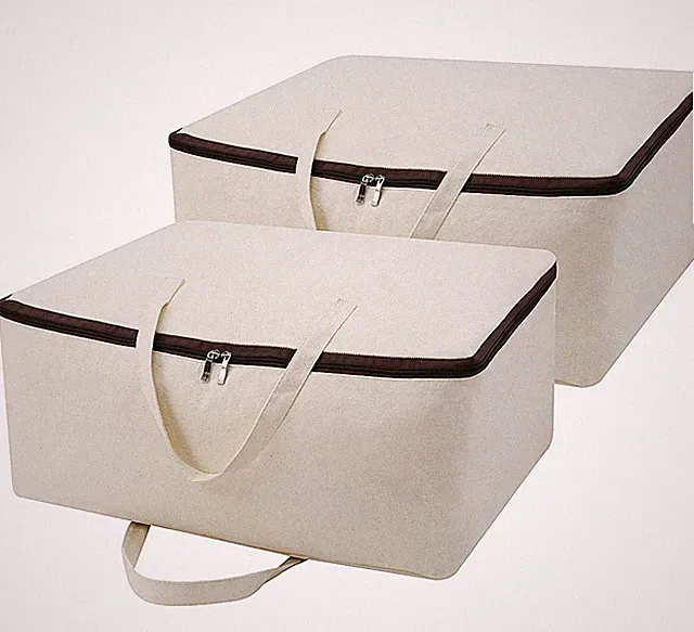 Best 2-Pack Heavy Duty Canvas Cotton Storage Bags for King/Queen Duvets Soft
