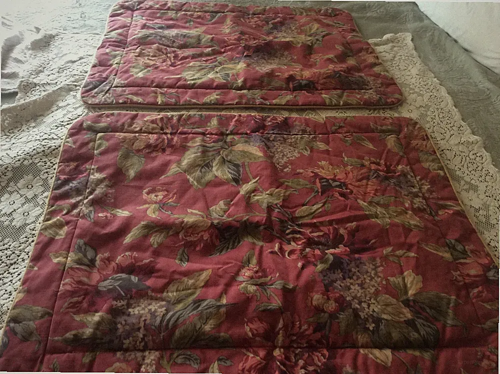 CROSCILL Floral Serena Red Heavy Duty Pillow Shams Lot Of Two Multicolored