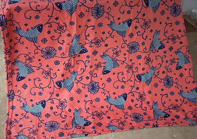 Custom Made Twin Size Bedspread~Fabulous Fishes Fabric~Waterproof Lining~76"x86"