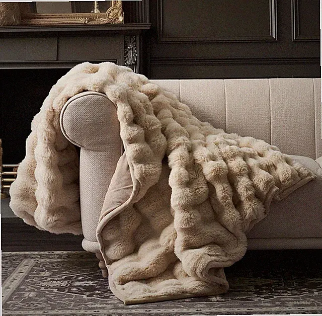EverGrace Ultra Soft Luxury Fluffy Faux Fur Throw Blanket Thick Warm 60x80