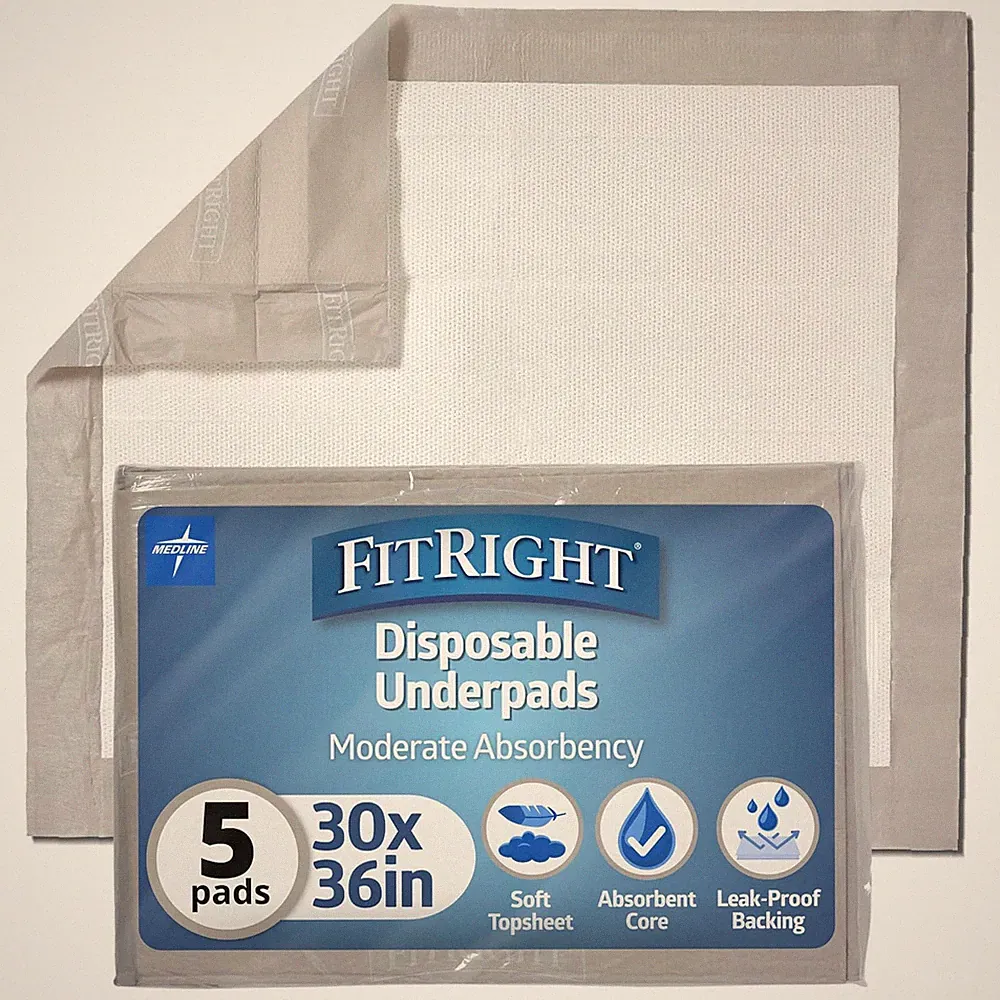 Fitright Bed Pads Disposable Adult, Heavy Duty Chux Pads, 30X36, 100 Count, Inco