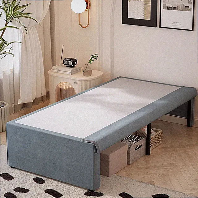 Heavy Duty 18" Twin XL Bed Frame, Fabric Cover, No Box Spring, 2500 Lbs Support