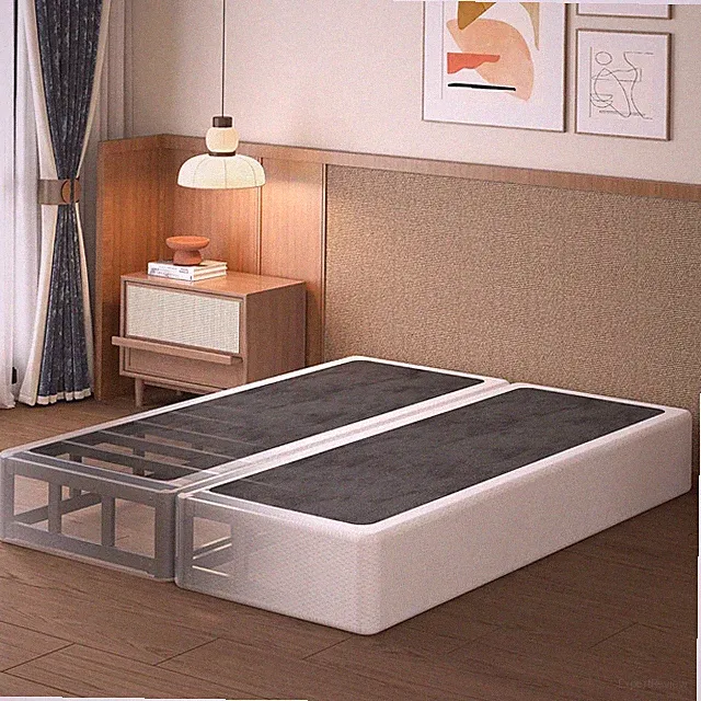Heavy Duty 9" Split King Box Spring, Noise-Free, Easy Assembly, Fabric Cover