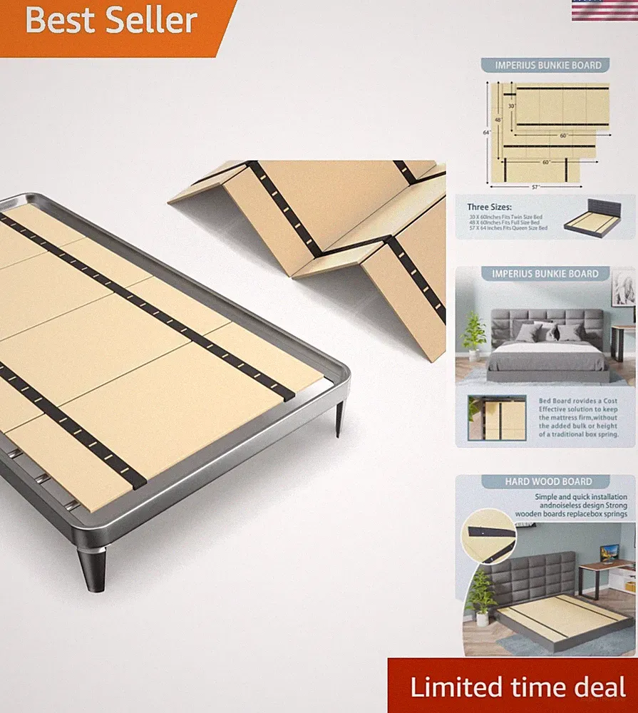 Heavy Duty Bed Panels Foldable Box Spring, Bunkie Board, Bed Support Slats,60X48