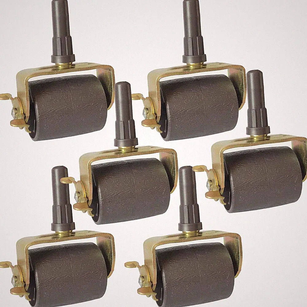 Heavy Duty Steel Stem Bed Frame Wheels Casters Rollers with Plastic Inserts, Set