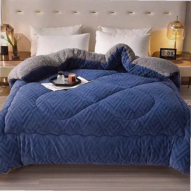 Heavy Sherpa Winter Comforter 5.5LB 8.8LB Soft Bed Blanket No Duvet Cover Needed