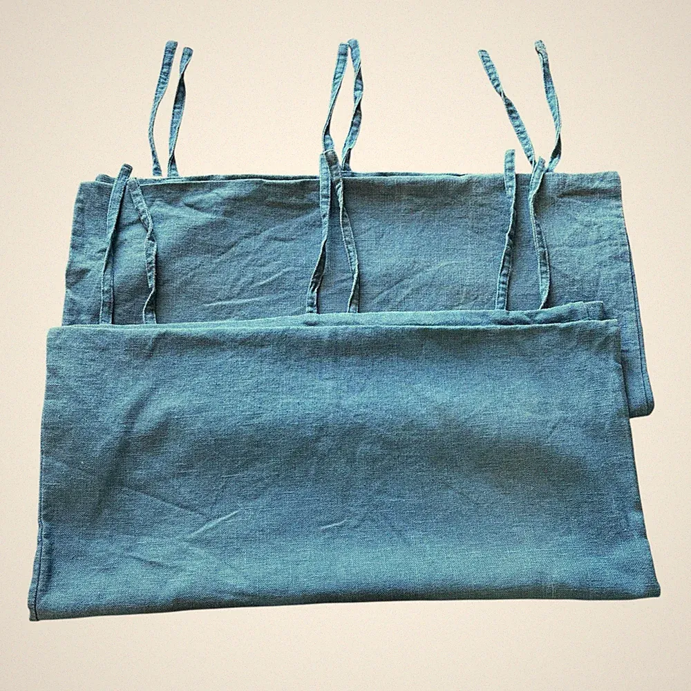 Ikea Ursula Blue European Pillow Shams With Tie Closure Heavy Duty