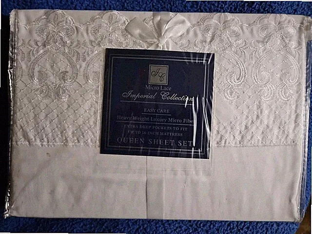 Imperial Collection Heavy Weight Luxury Micro Fiber White Queen Sheet Set