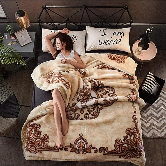 Korean Mink Blanket 59"x79" - Plush Reversible Throw