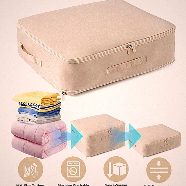 Large Storage Bag Self Compression Organizer For Duvet Closet Storage Containers