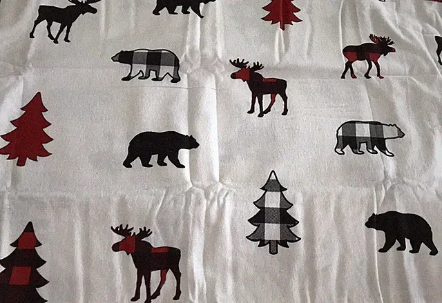 Mason Collection Flannel STANDARD Heavy Weight Pillowcases Set Of 2 Animals New