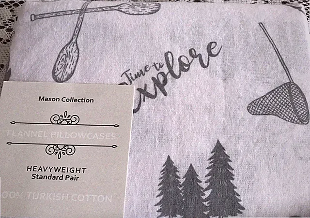 Mason Collection Flannel STANDARD Heavy Weight Pillowcases Set of 2 CAMPING New