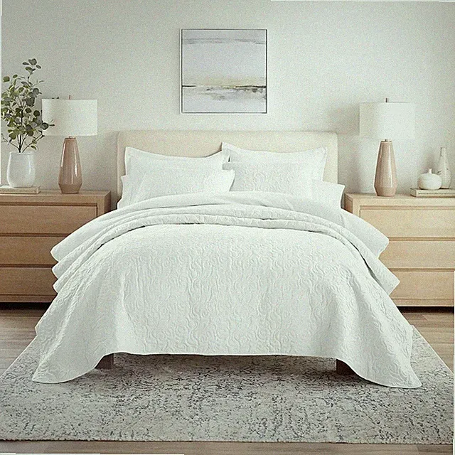 Quilt Coverlet Set All Season Microfiber Modern Ultra Soft Bedding in Floral...