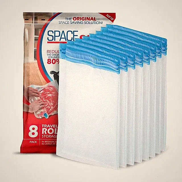 Roll Up Vacuum Storage Bags for Jackets, Suits, Dresses & Clothes – Sealed Co...
