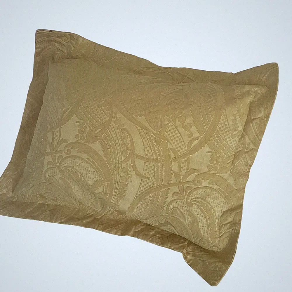 Set of 2 Gold Pillow Shams Standard Size Embossed Luxury Bedding