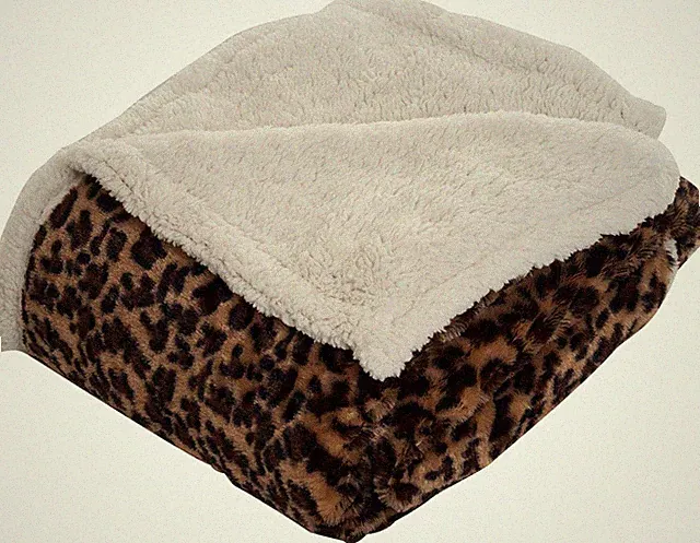 Sherpa Fleece Throw Blanket - 50x60-Inch Machine-Washable Reversible Throw