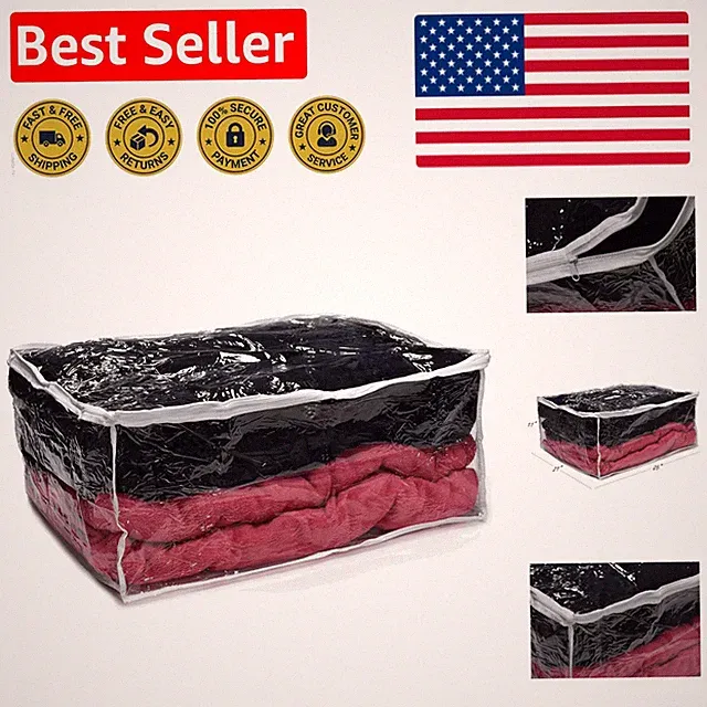 Sturdy 90L Zippered Storage Bag - Keep Your Bedding Safe from Dust & Moisture