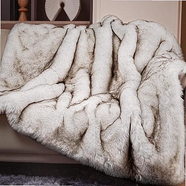 Touchat 1000GSM Faux Fur Throw Blanket, Super Thick Warm Cozy Heavy Blankets for