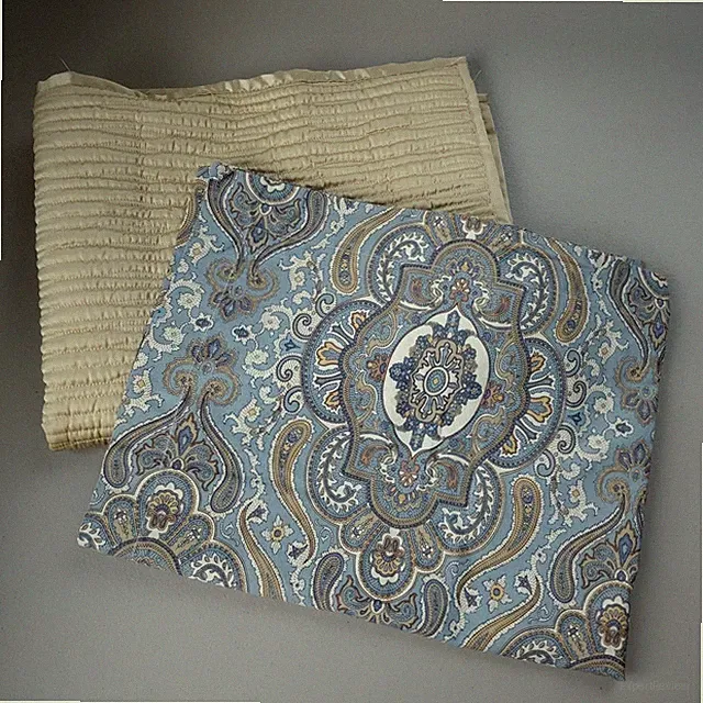 Variety Pillow Sham Set STANDARD Gold Blue Paisley Luxury Bedding RLR + Chic VTG