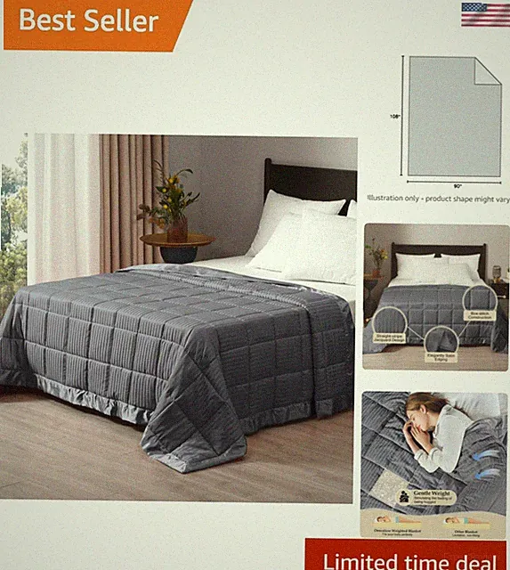 Weighted Blanket King Size 18 lb Heavy Blanket with Glass Beads All Season
